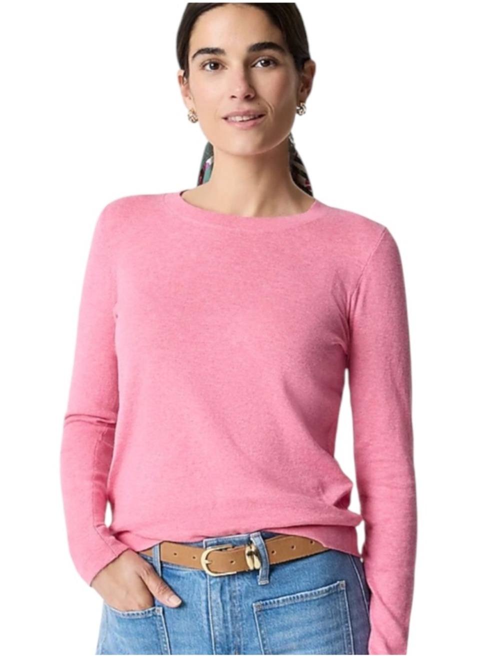 NWT J Crew Teddie Soft Pink Crewneck Long Sleeve Sweater XXL